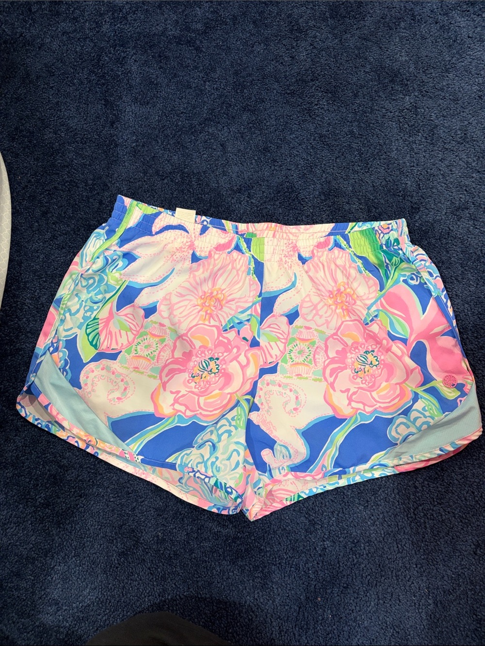 Lilly Pulitzer Blue, Pink & Green Floral Athletic Shorts